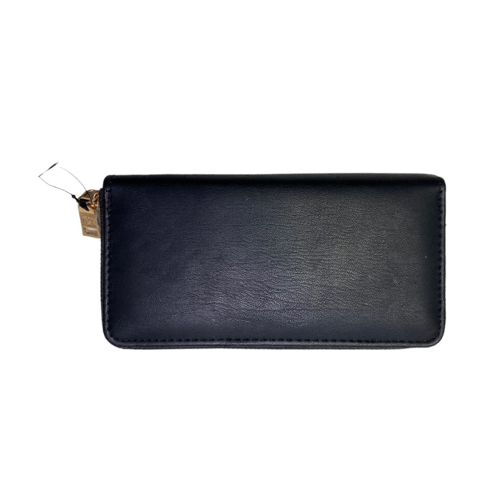 NWT Badgley Mischka Black Zip Around Wallet/ Clutch Purse With Large Gold Studs - Picture 6 of 12
